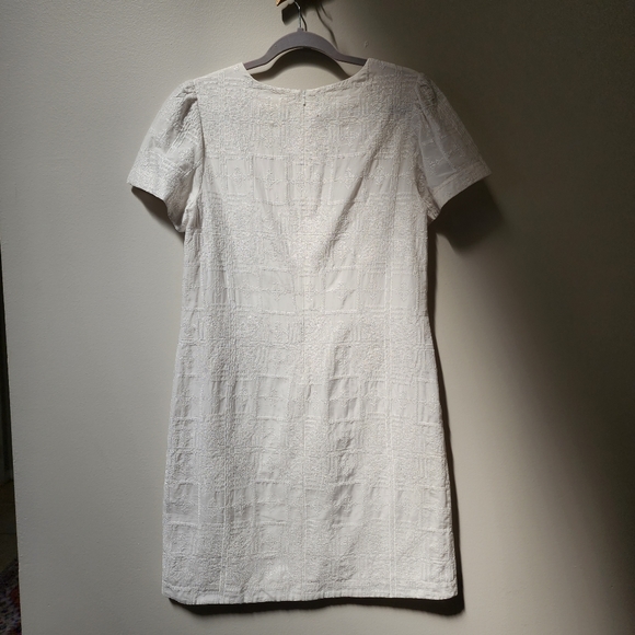 Cable Melbourne White Embroidered Mid Length White Summer Dress, Medium - Picture 9 of 16
